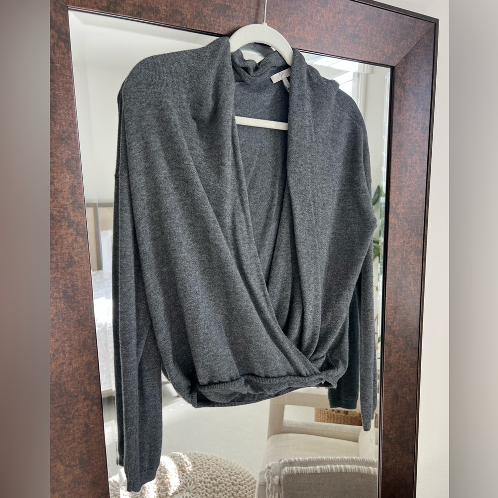 Joie Wool Blend Gray Wrap Cardigan
